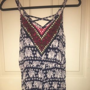 Elephant Print Romper